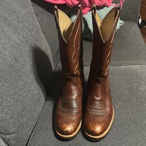 Rocky Brown Western Cowboy Boots with Decorative Stitching